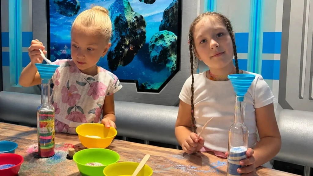 Bottle with multi-colored sand workshop